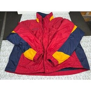 VINTAGE Columbia Coat Mens XL Colorblock Red Blue Ski Sport Jacket‎